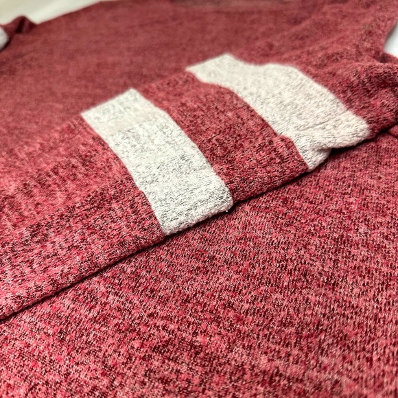 Maroon & Grey Striped Comfy Knit Sweater - Picture 5 of 6